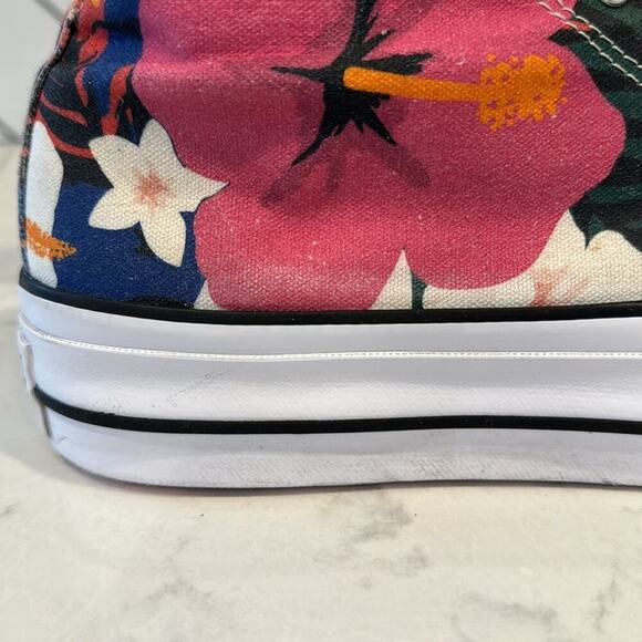 Converse CTAS LIFT HI STRAWBERRY JAM WHITE BLACK platform tropical print size 8 - Picture 4 of 16